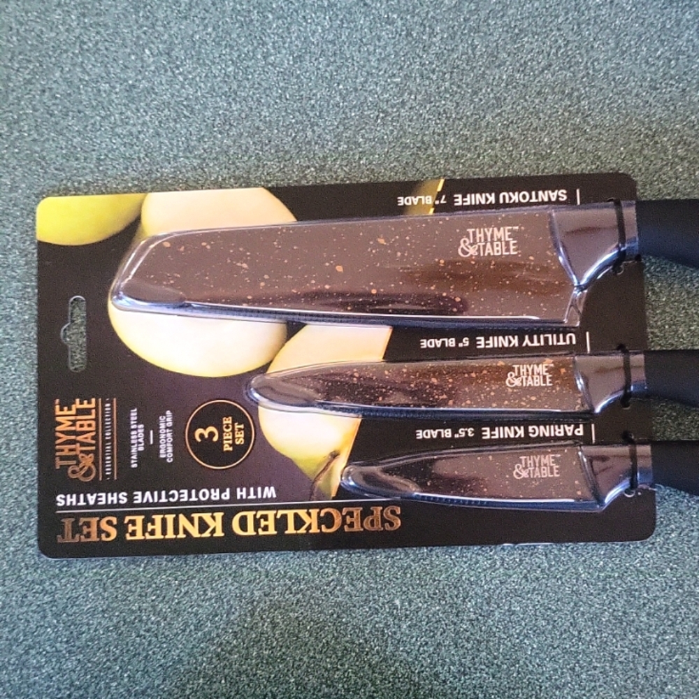 Black Speckled Knife Set